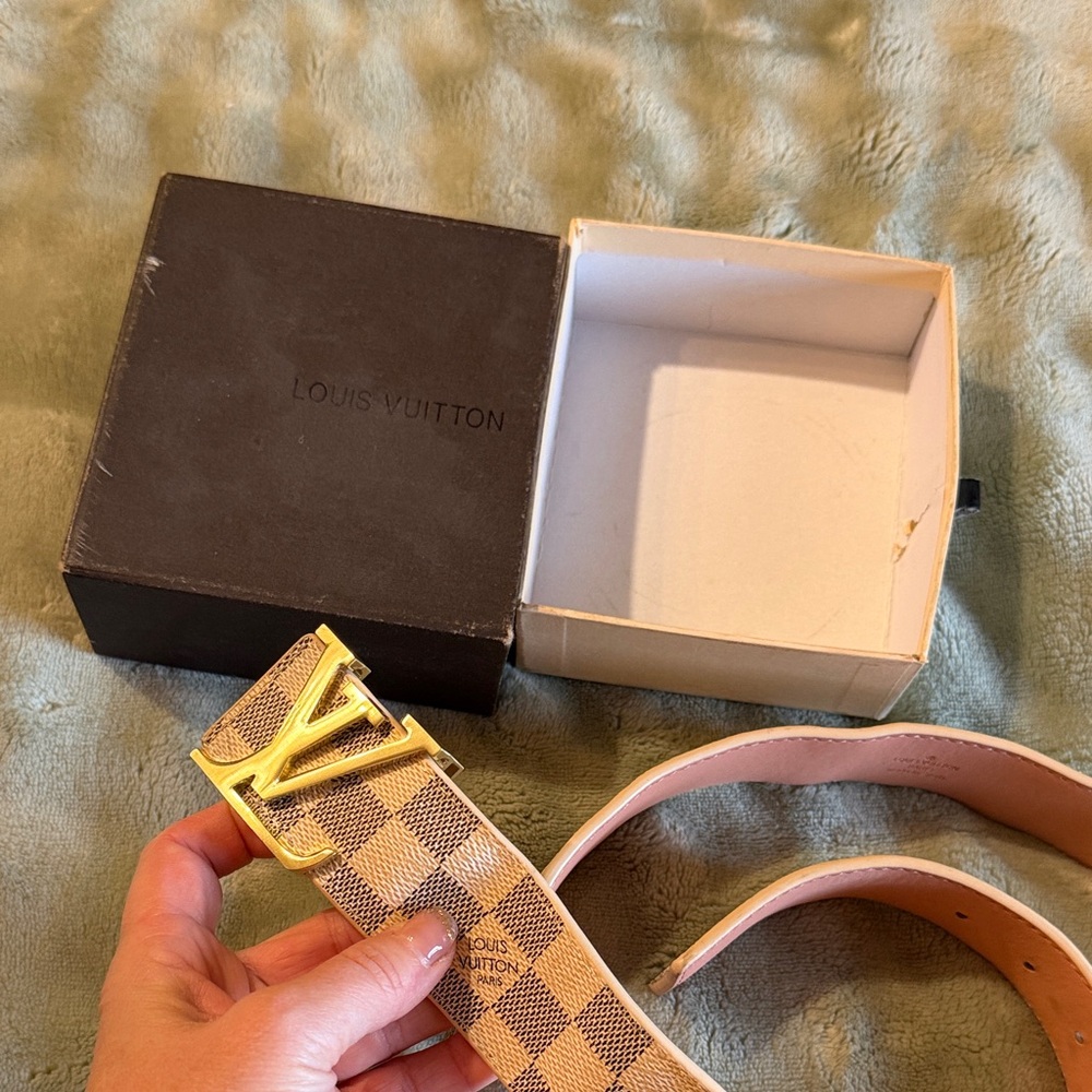 Louis Vuitton Beige and Gold Belt